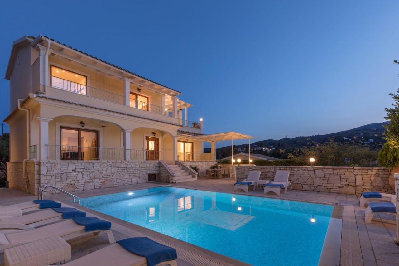 View Villas-corfu-villa Christos-4 Bedrooms-big Private Pool-sea View-prime Location Kassiopi
